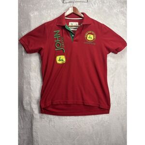 Vintage John Deere Red Polo Shirt XL  embroidered